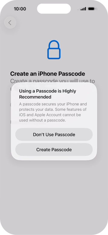 If you turn off the function, press Don't Use Passcode. If you turn off the function, press Don't Use Passcode.