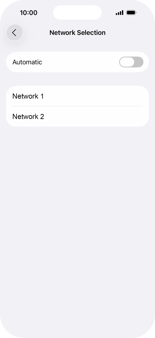 If you turn off the function, press the required network.