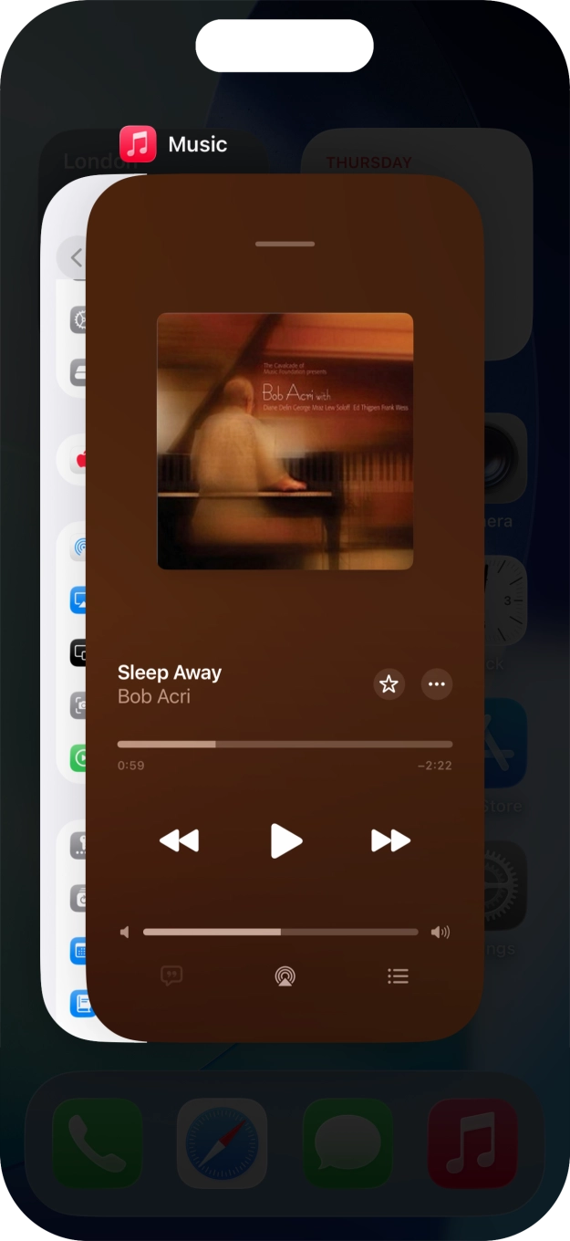 Slide upwards on the required application to end it. Slide upwards on the required application to end it.