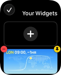 Press the pin widget icon on the required widget to pin it to the top of the stack.