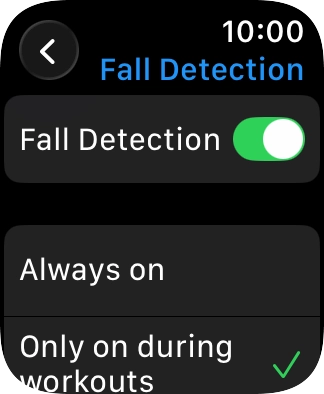 Press the indicator next to 'Fall Detection' to turn on the function.