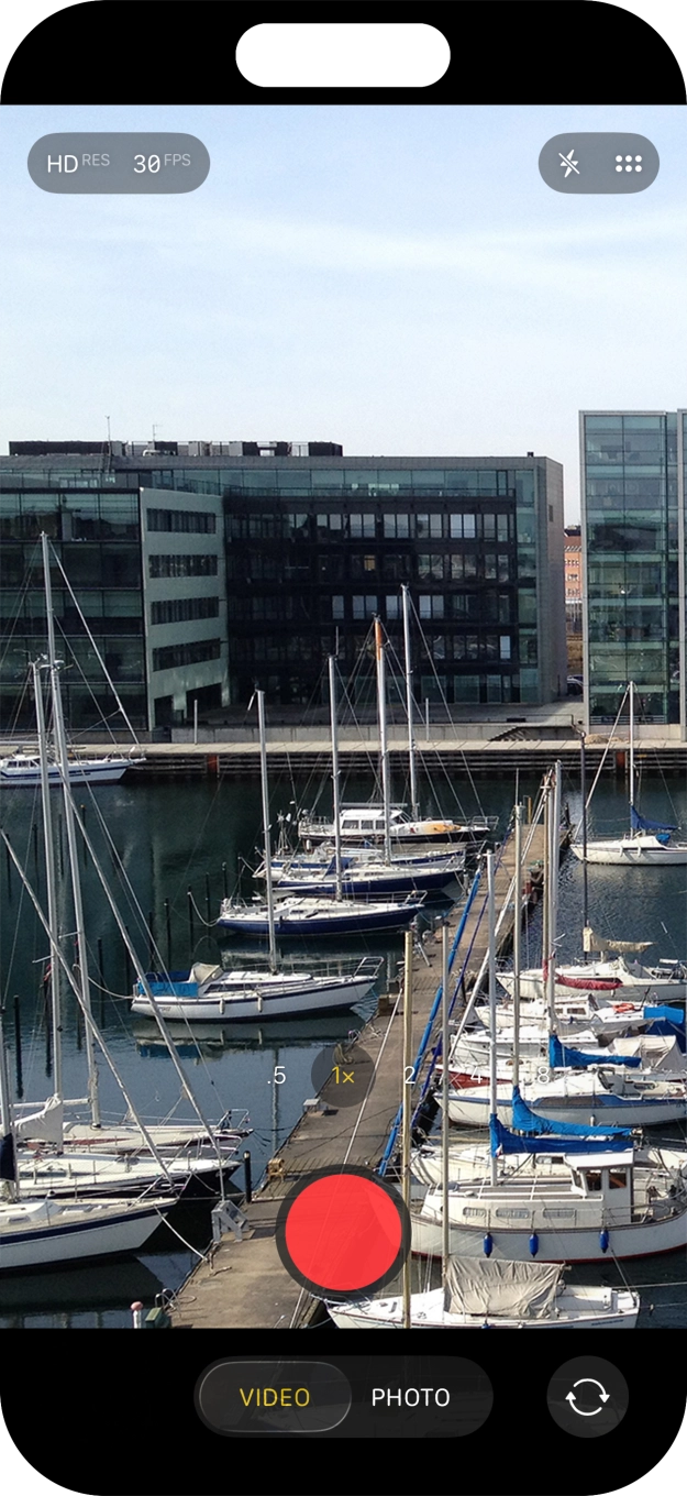 Press the record icon to start recording.