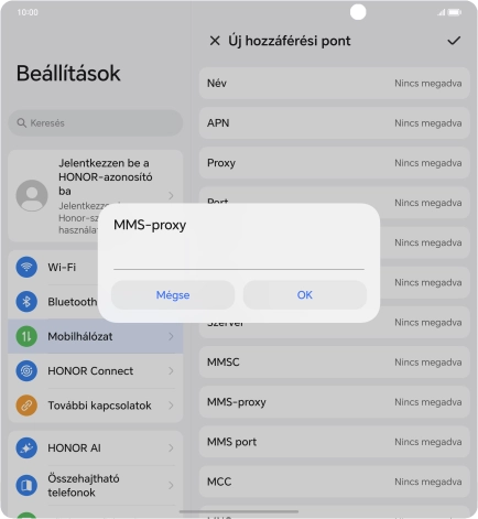 Írd be azt, hogy 80.244.097.002, és válaszd az OK lehetőséget.