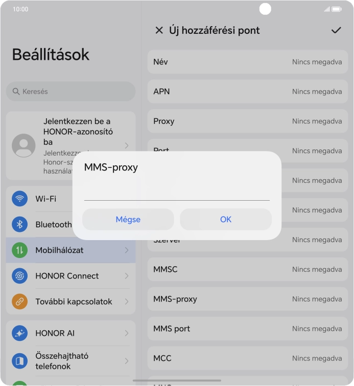 Írd be azt, hogy 80.244.097.002, és válaszd az OK lehetőséget.