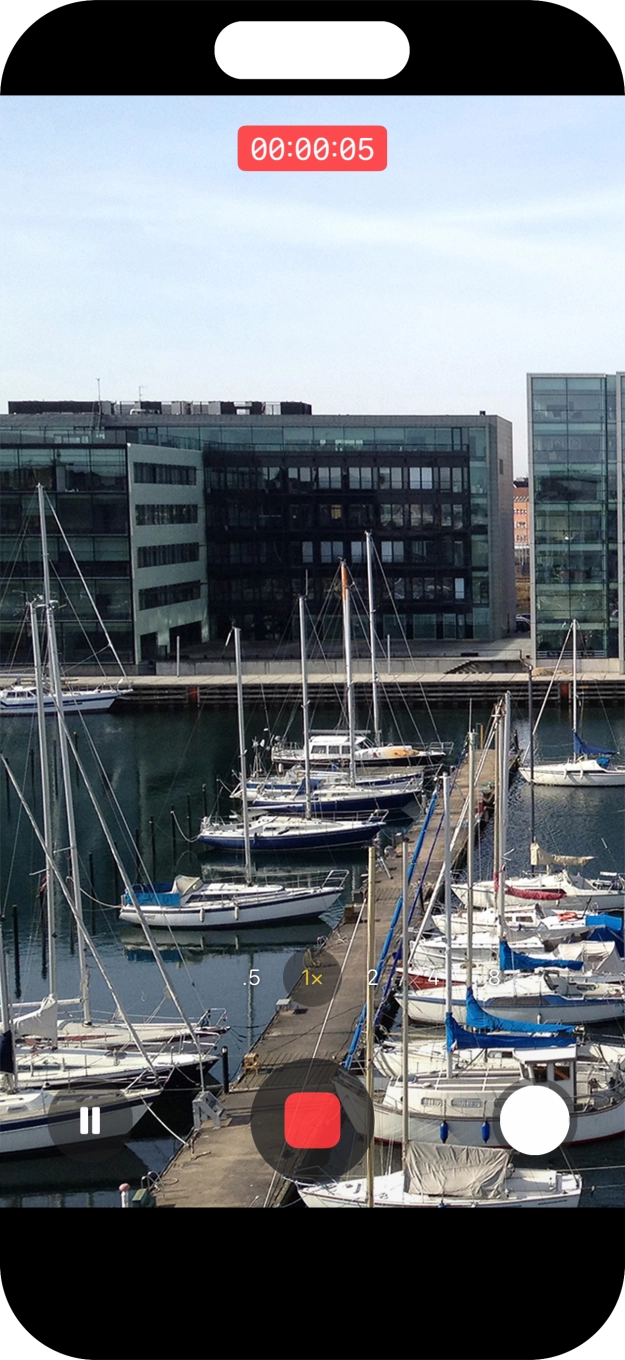 Press the stop icon to stop the recording.