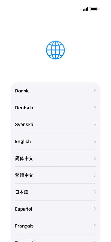 Press the required language. Press the required language.