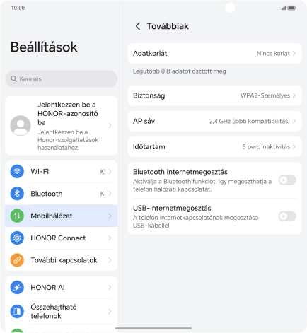 Válaszd a Biztonság lehetőséget.