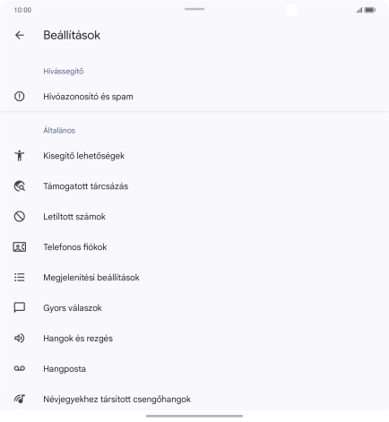 Válaszd a Telefonos fiókok lehetőséget.