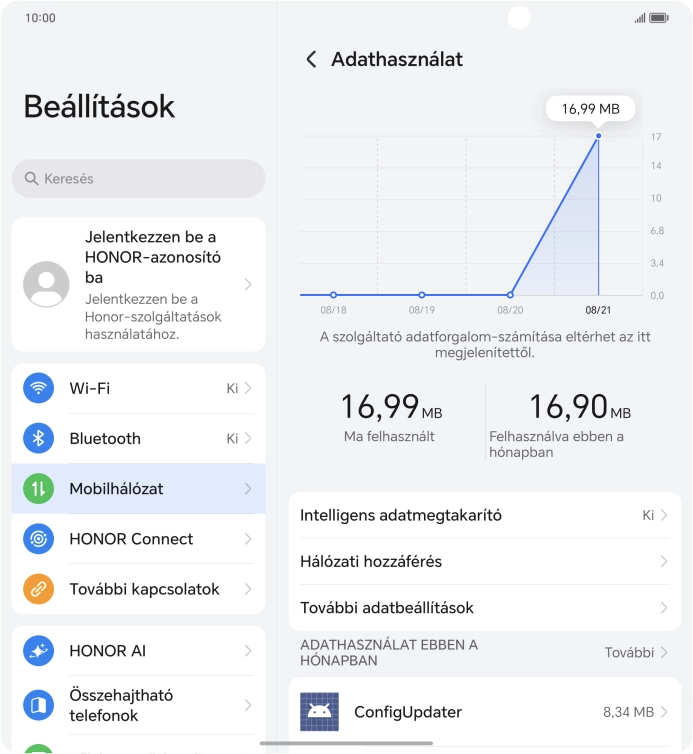 Válaszd a Hálózati hozzáférés lehetőséget.