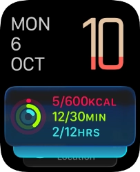 Slide your finger up or down on the stack to select the required widget.