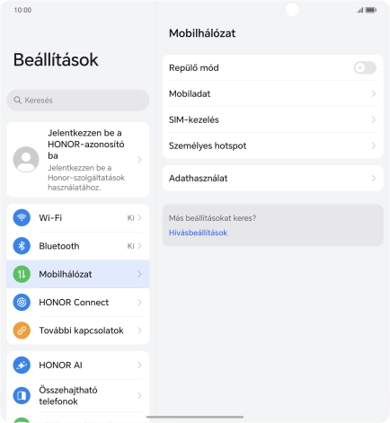 Válaszd az Adathasználat lehetőséget.