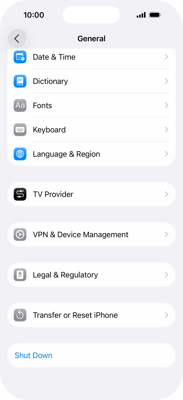 Press Transfer or Reset iPhone.