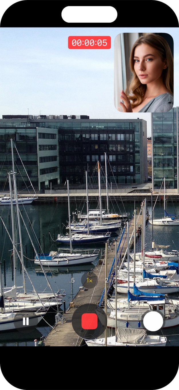 Press the stop icon to stop the recording.