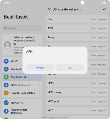 Írd be azt, hogy internet.vodafone.net, és válaszd az OK lehetőséget.
