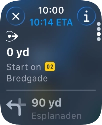 Press the end icon.