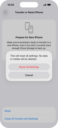Press Reset All Settings.