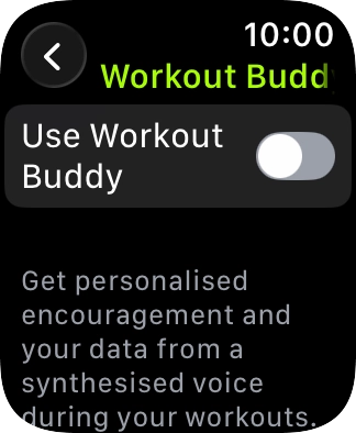 Press the indicator next to 'Use Workout Buddy' to turn on the function.