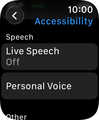 Press the required category below 'Speech' and follow the instructions on the screen to select the required settings.