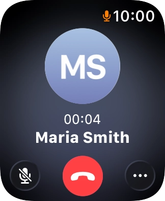 Press the end call icon to end the call and return to the home screen.