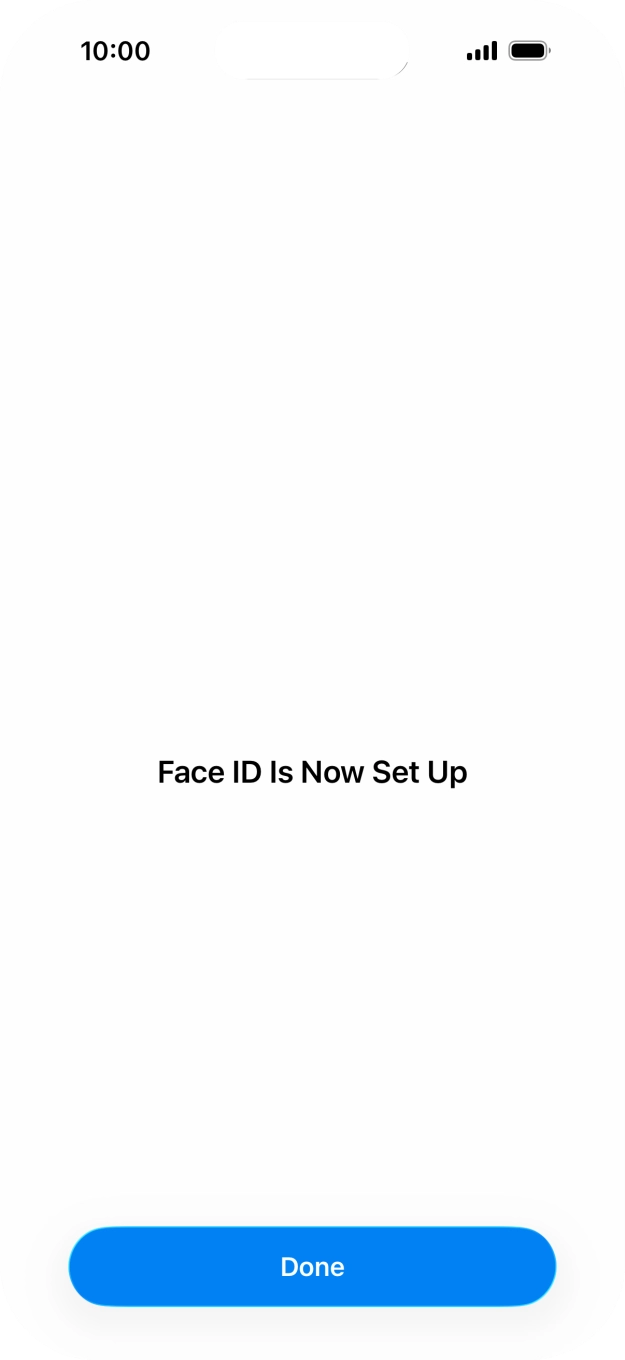 Press Done. If you haven't previously selected a lock code, key in a code of your own choice twice.