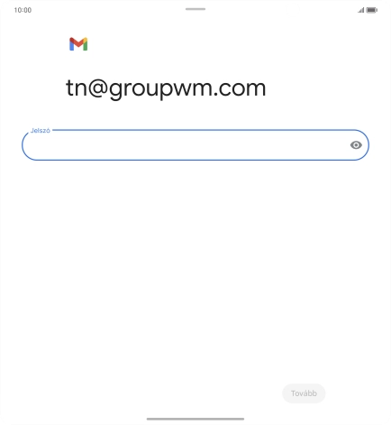 Kattints a „Jelszó” alatti mezőre, és írd be az e-mail-fiókodhoz tartozó jelszót.