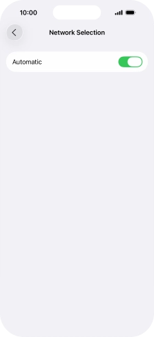 Press the indicator next to 'Automatic' to turn automatic network selection on or off.