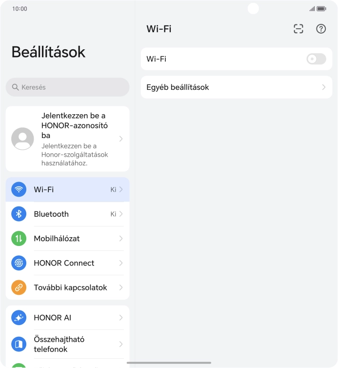 Válaszd a Bluetooth lehetőséget.