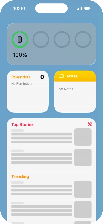 Slide your finger up or down on the screen to see more widgets.