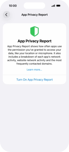 Press Turn On App Privacy Report to turn on the function.