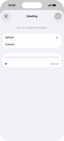 Press Default to select the default greeting.