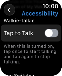 Press the required category below 'Walkie-Talkie' and follow the instructions on the screen to select the required settings.