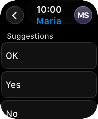 Press the required quick reply.
