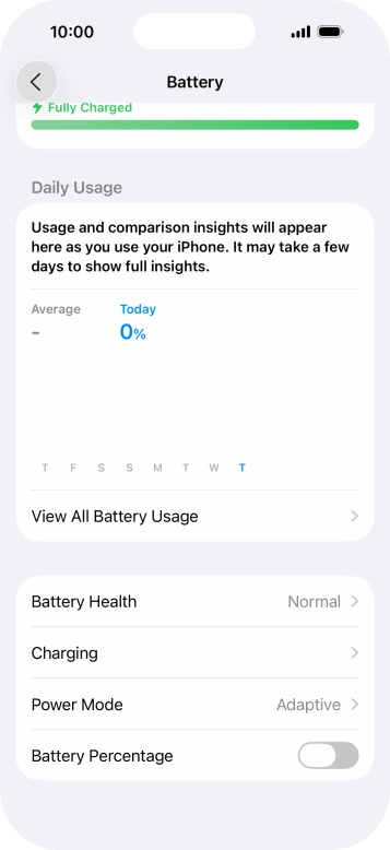Press Power Mode.