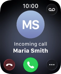 Press the Digital Crown when you get a call.