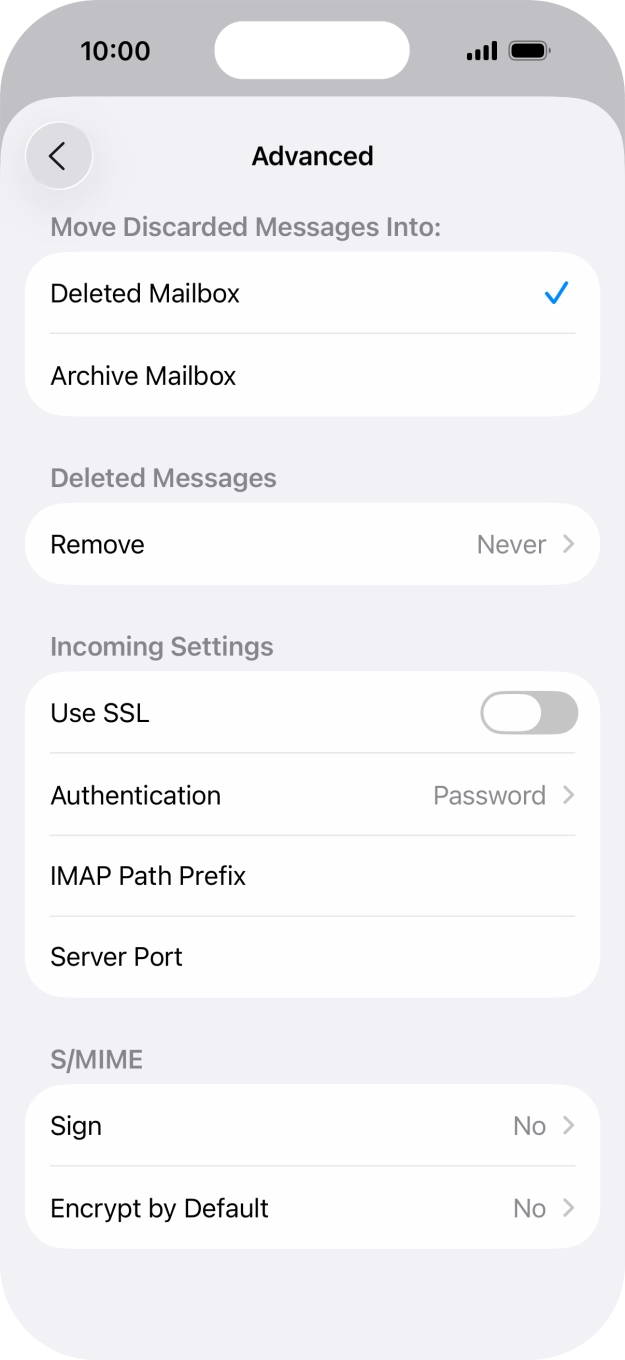 Press the indicator next to 'Use SSL' to turn on the function.
