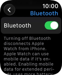 Press the indicator next to 'Bluetooth' to turn the function on or off.