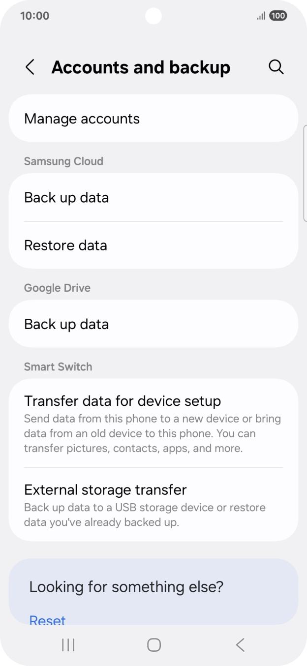 Press Manage accounts.