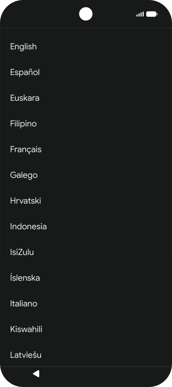 Press the required language. Press the required language.