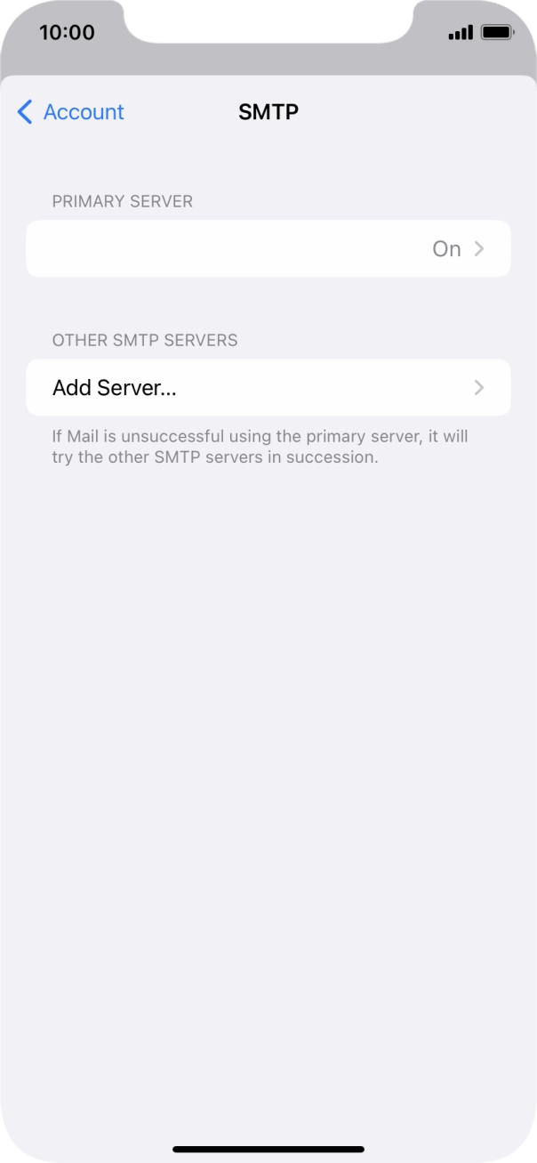 Press the field below 'PRIMARY SERVER'. Press the field below 'PRIMARY SERVER'.