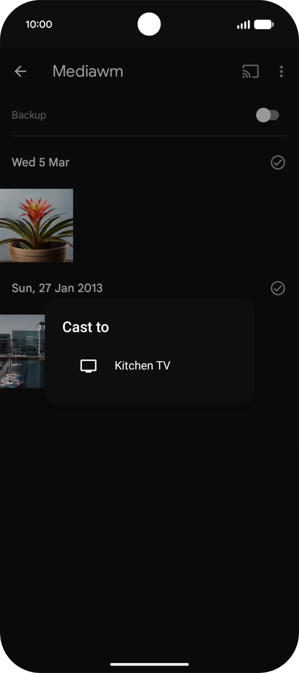 Press the required device. Press the required device.