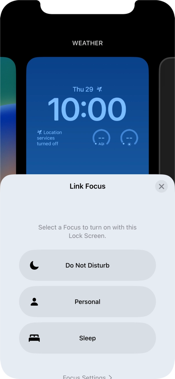 Press the required focus mode. Press the required focus mode.
