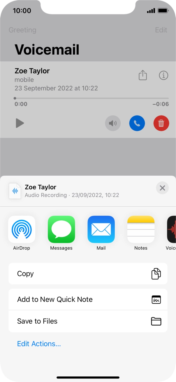 Press the required setting and follow the instructions on the screen to share or save the message. Press the required setting and follow the instructions on the screen to share or save the message.