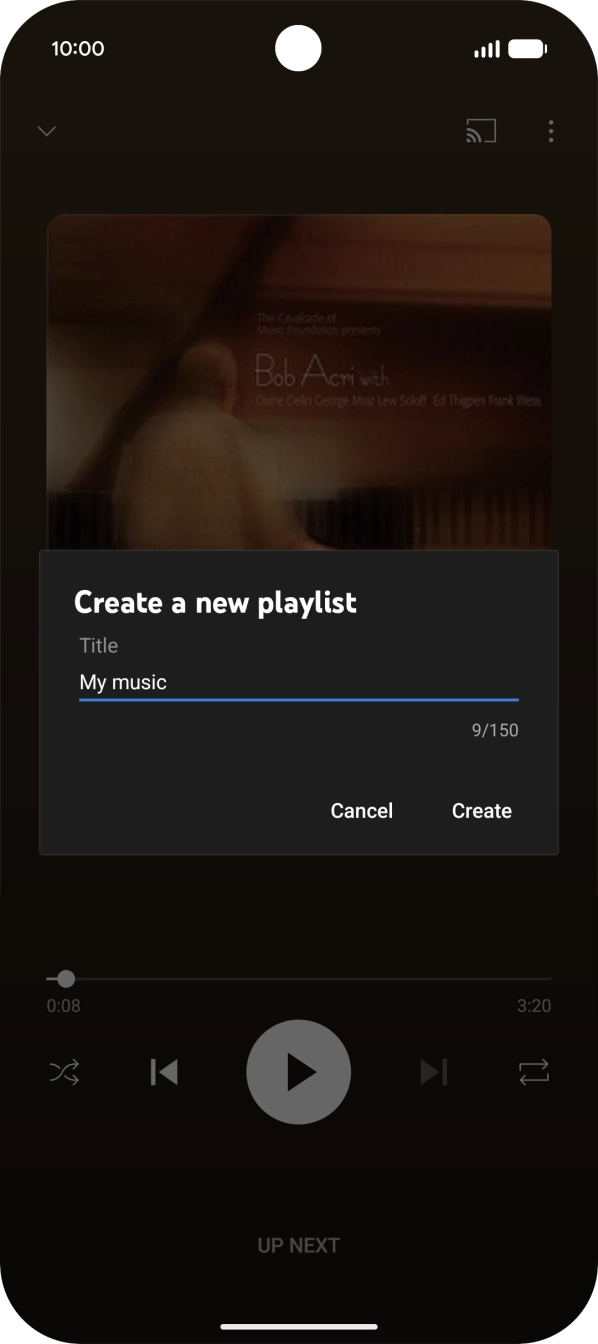 Key in a name for the playlist and press Create.