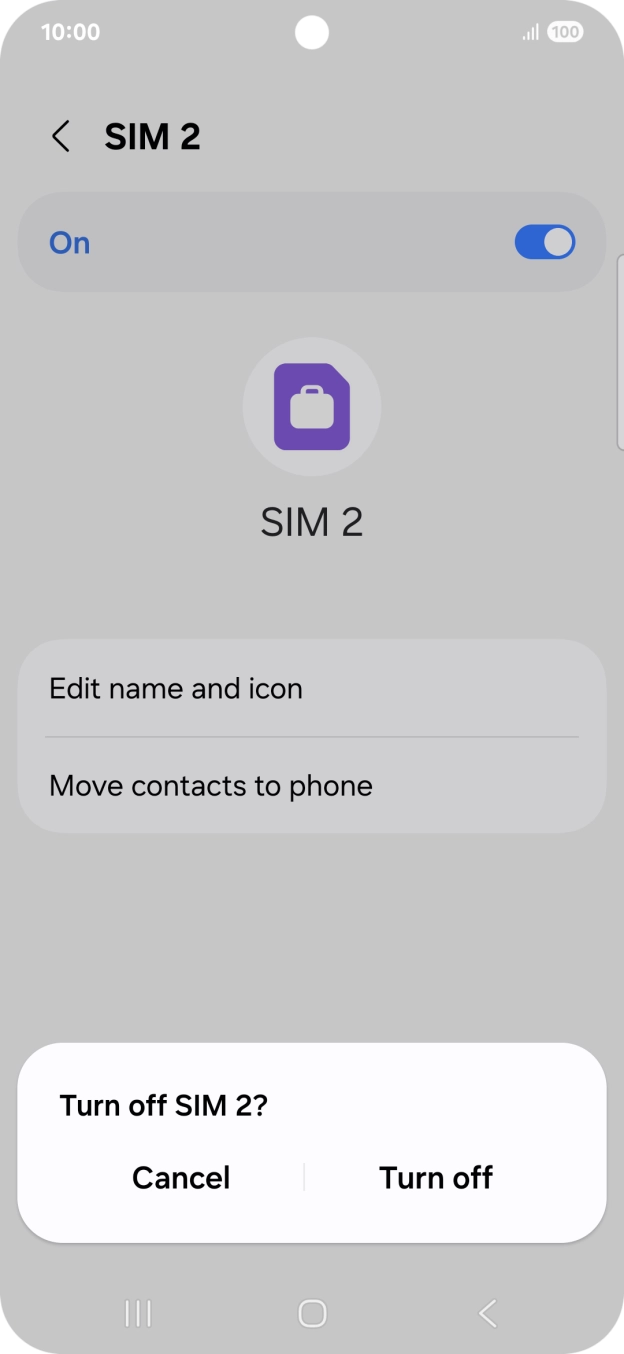 If you turn off use of the plan, press Turn off.