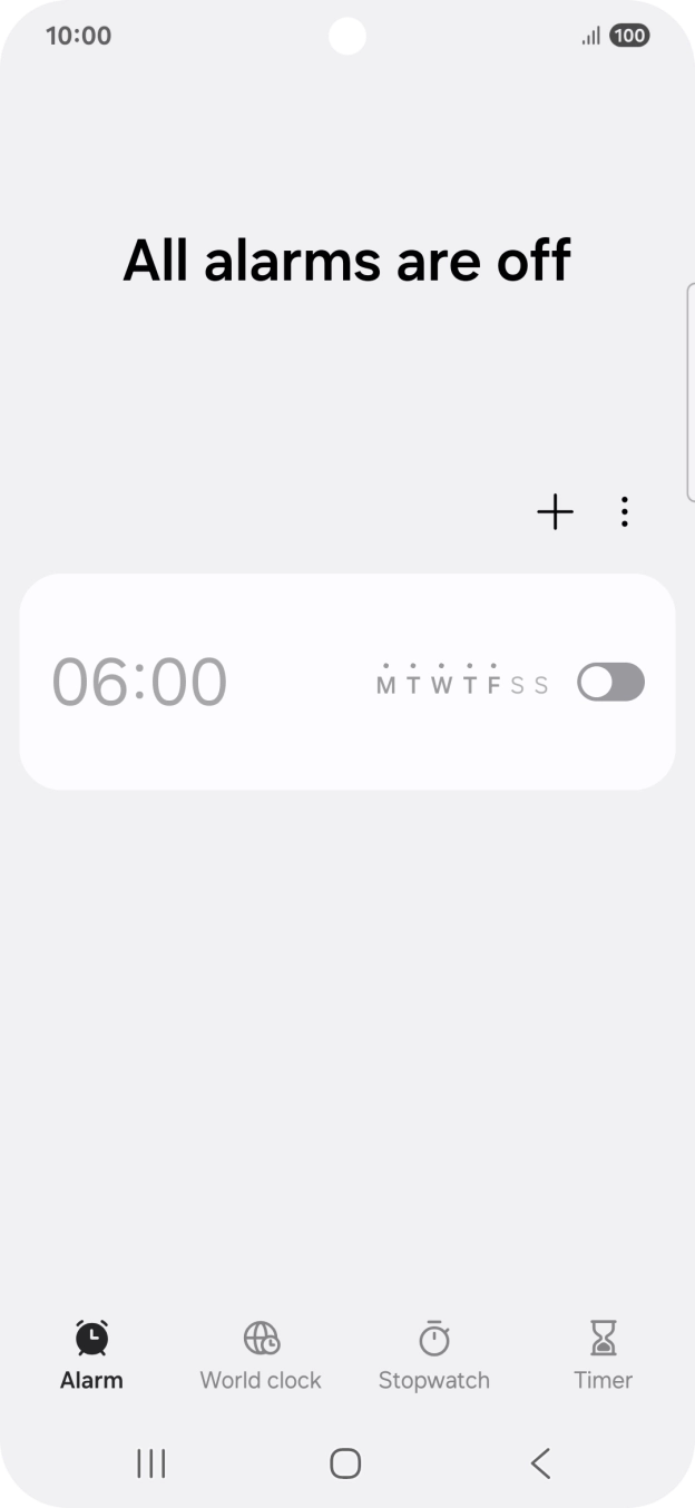 Press the set new alarm icon.