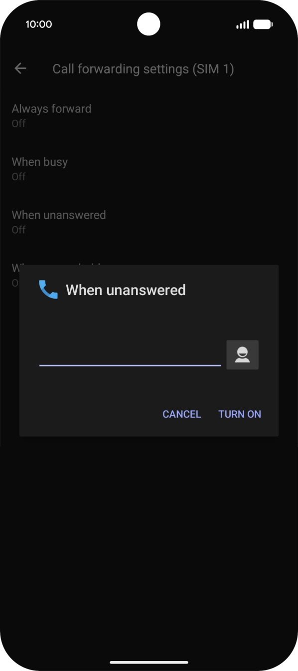 Key in 901 and press TURN ON.