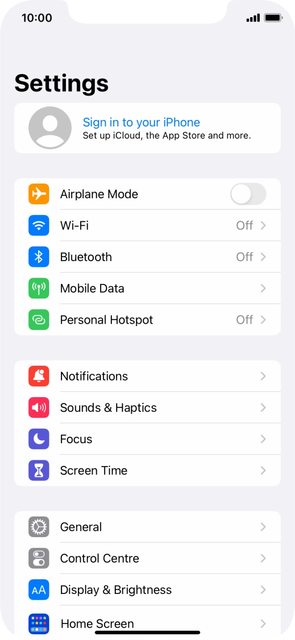 Press Sign in to your iPhone.