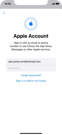 Press Password and key in the password for your Apple ID.