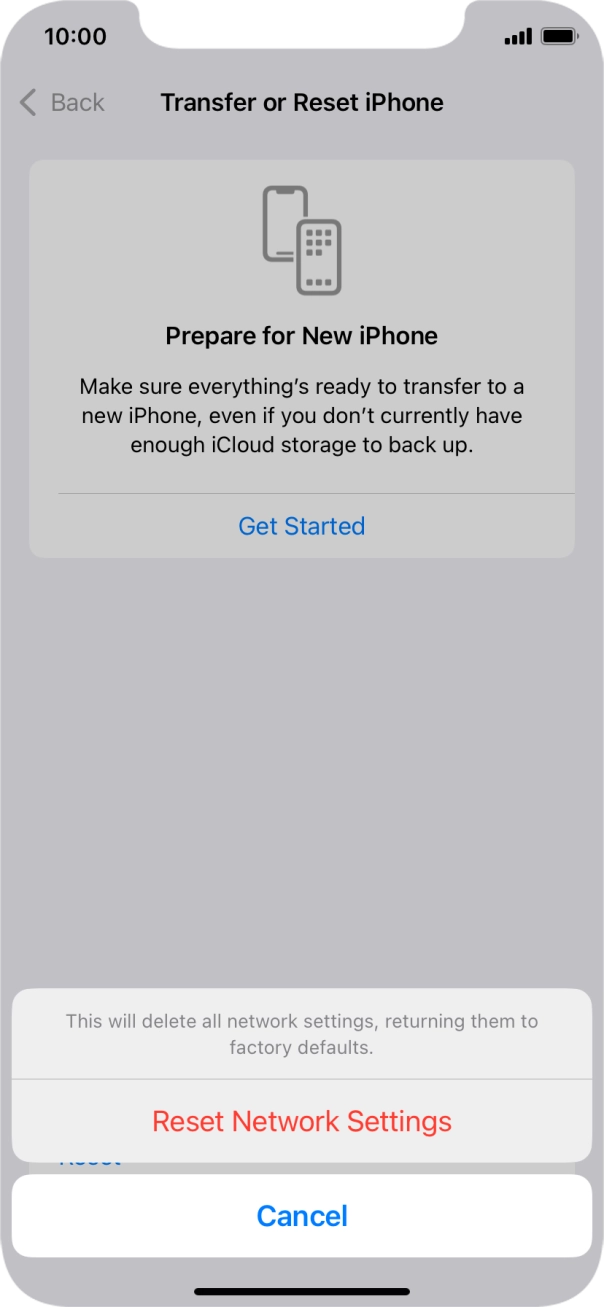 Press Reset Network Settings.