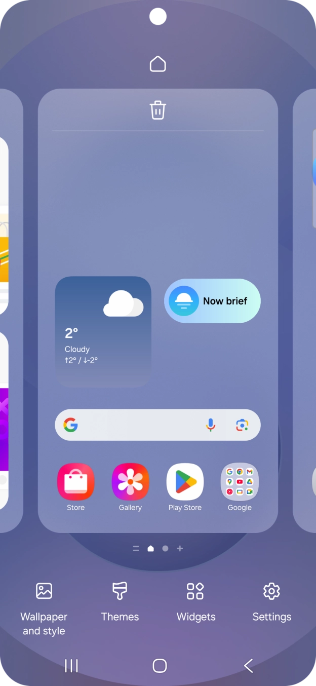 Press the required setting and follow the instructions on the screen to personalise the appearance of the home screen.